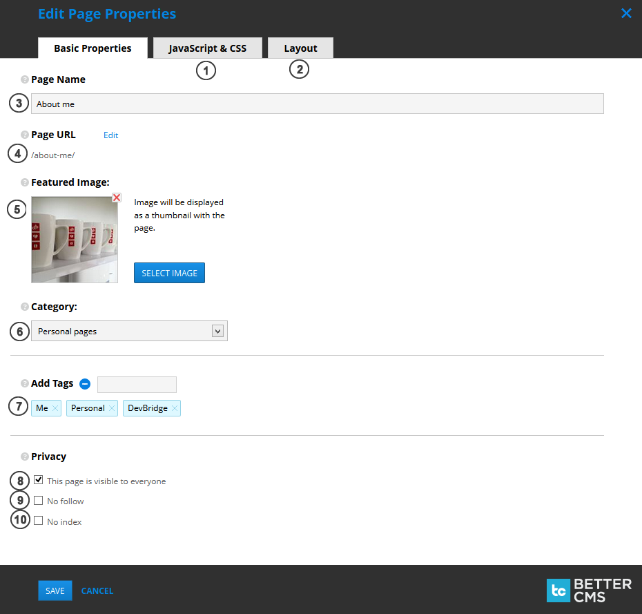 Edit Page Properties